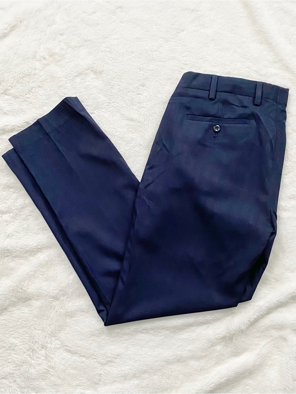 Louis Raphael Men’s Tailored Fit Pinstripe Dress Pants Blue Size 34x30